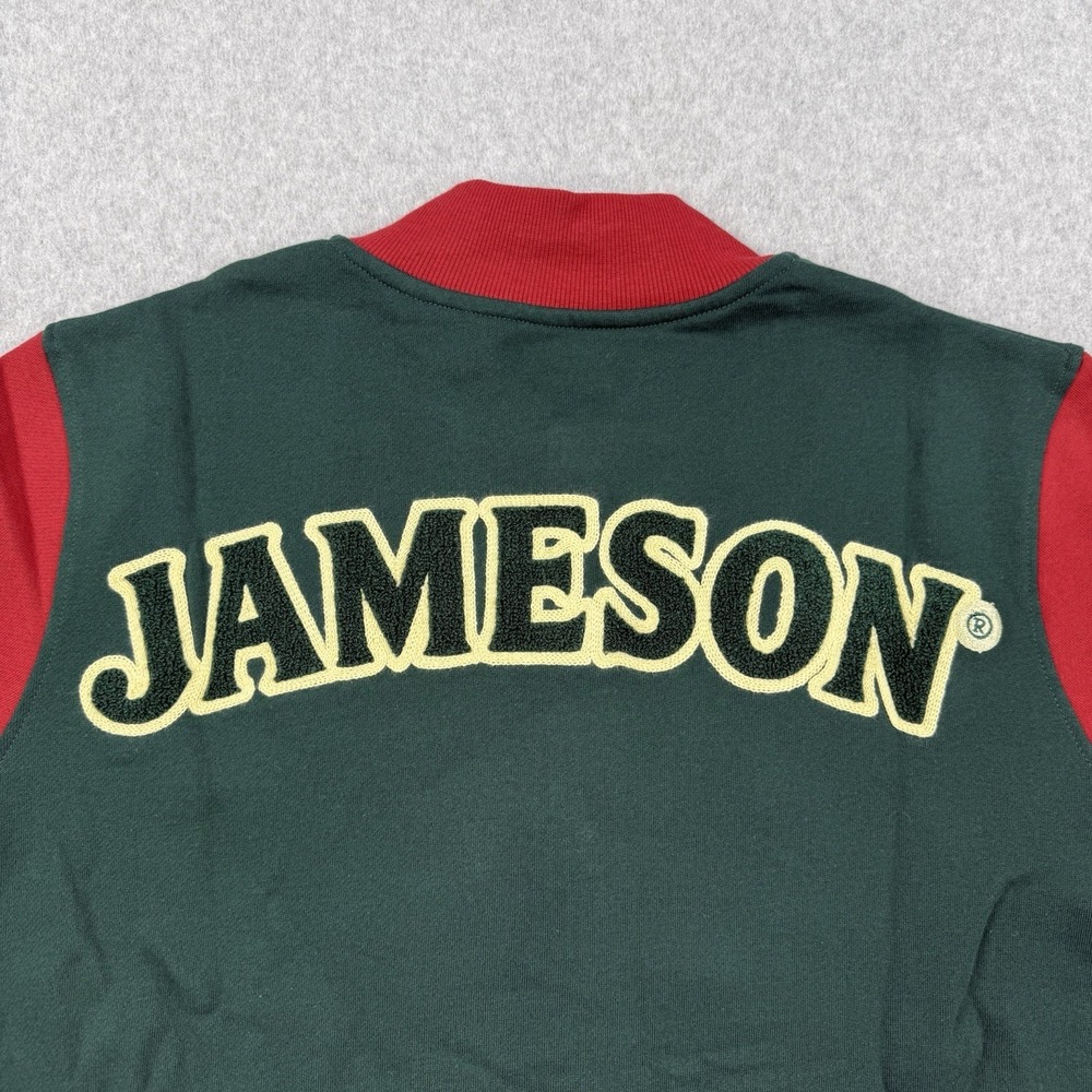Jameson Jacket Mens Small Green Varsity Bomber Snap Button Whiskey Patch Logo - Picture 6 of 12